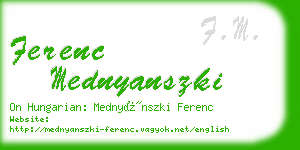 ferenc mednyanszki business card